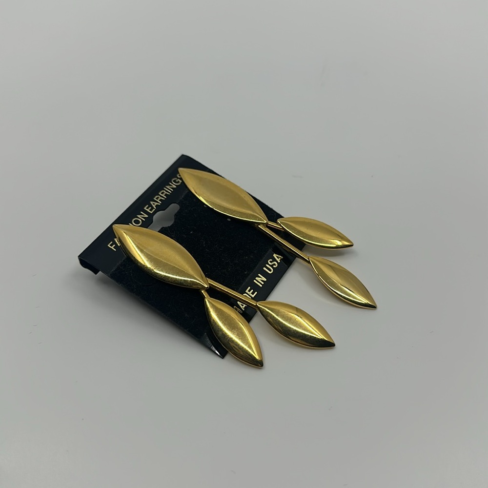 Vintage Goldtone Large Statement Post Earrings - image 3